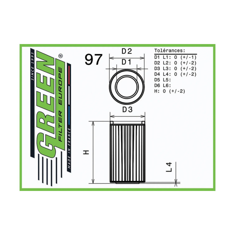 Filtro dell'Aria Green Ford Focus 2 1.8L TDCi06/07 - GR-G491619 - G491619 - 3661768433553