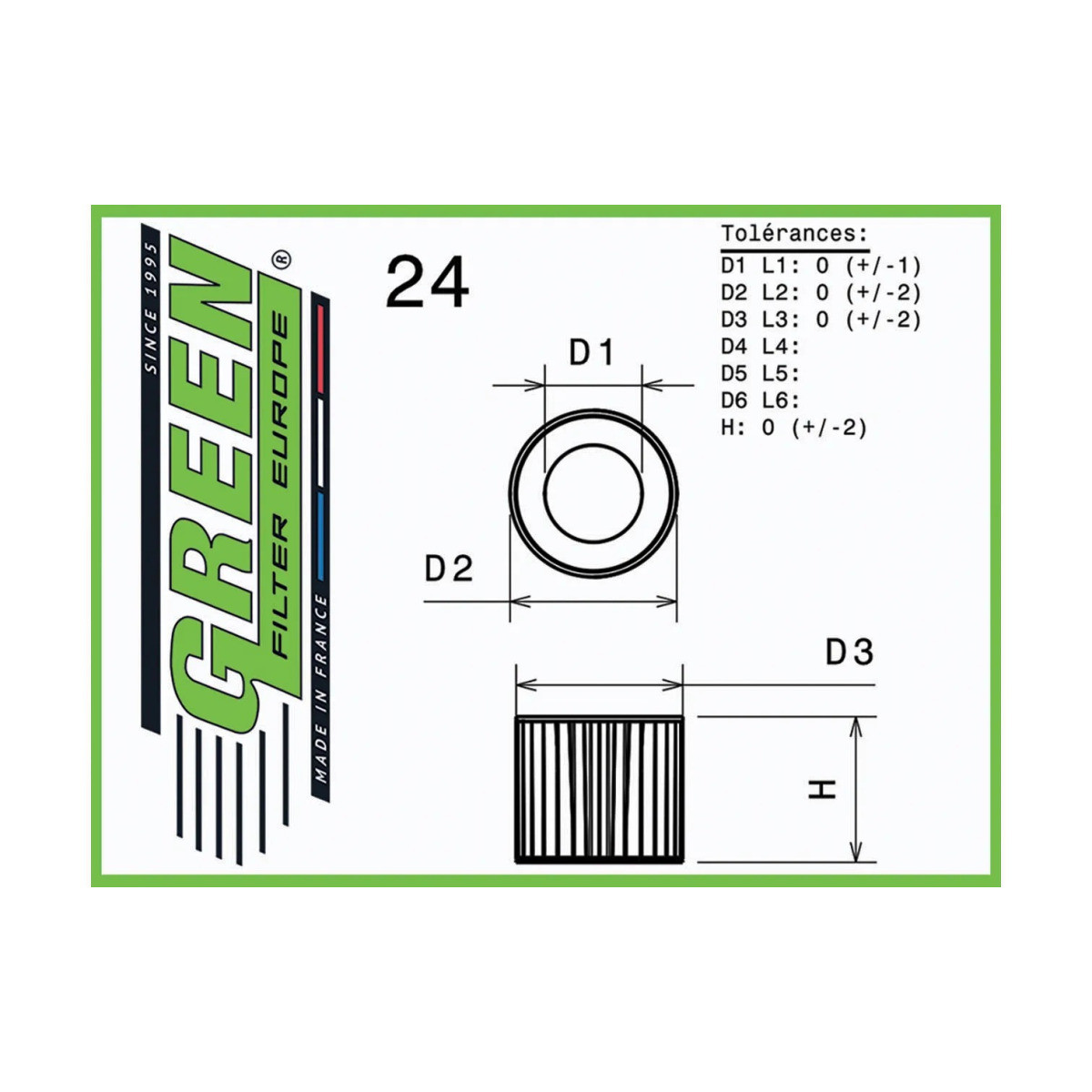Filtro Dell'Aria Green Toyota HI LUX VIGO KUN26 3,0L - GR-G791014 - G791014 - 3661768671771