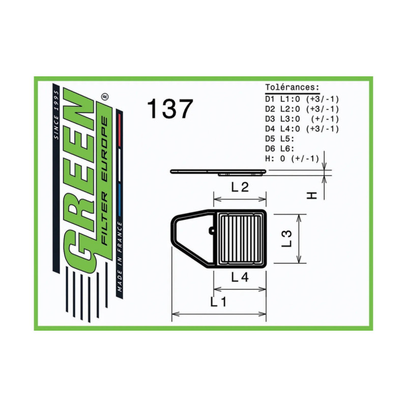 Filtro Dell'Aria Green VW POLO V 6R 1,0L TSI - GR-P950446 - P950446 - 3661768672662
