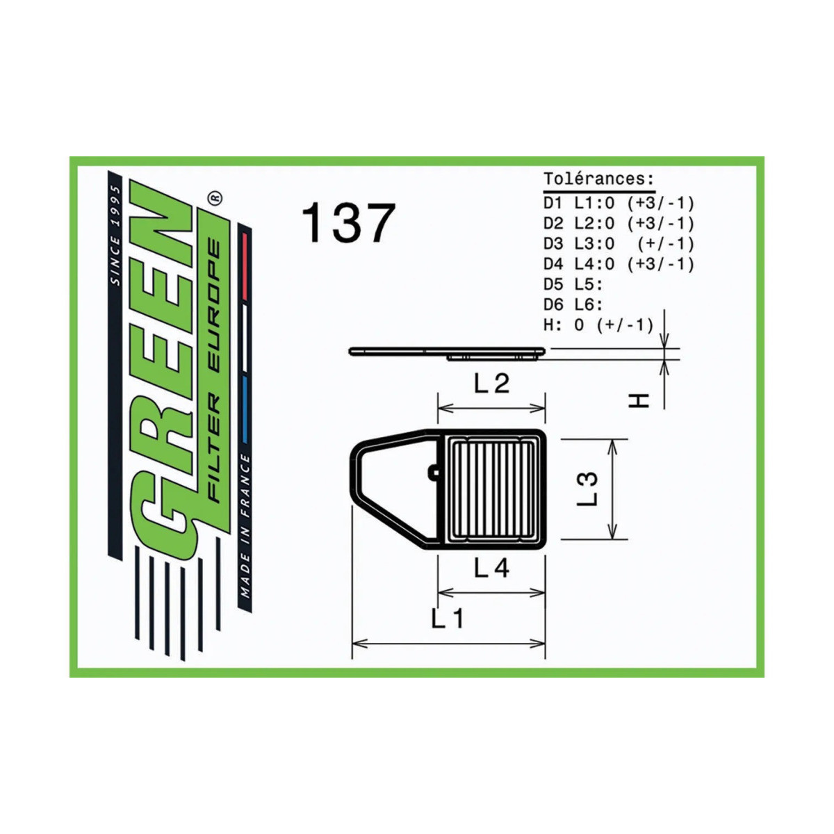 Filtro Dell'Aria Green VW POLO V 6R 1,0L TSI - GR-P950446 - P950446 - 3661768672662
