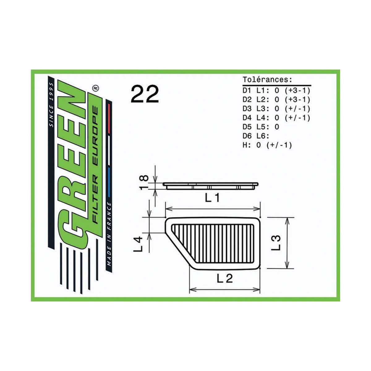Filtro dell'Aria Green Honda Prelude Dopo 1992 - GR-P960037 - P960037 - 3661768482704