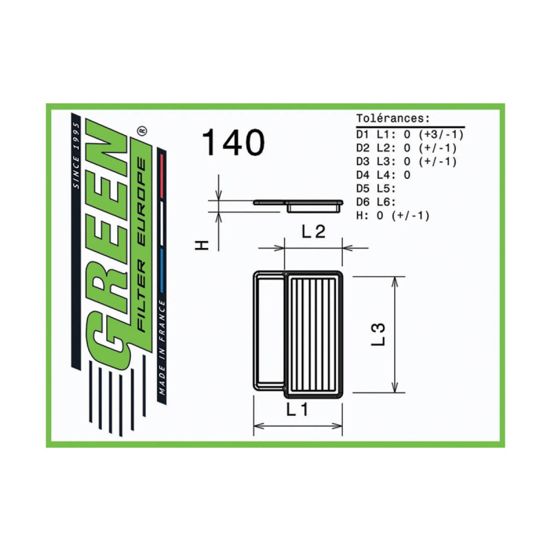 Filtro Aria Green Fiat 500 Abarth 1.4 16v - GR-P960515 - P960515 - 3661768609088