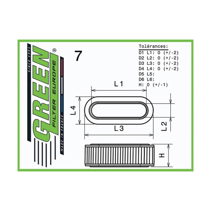 Ersatzluftfilter Original GREEN FILTER AC COBRA 7,0L V8 425cv 66- - GR-R770003 - R770003 - 3700161151050