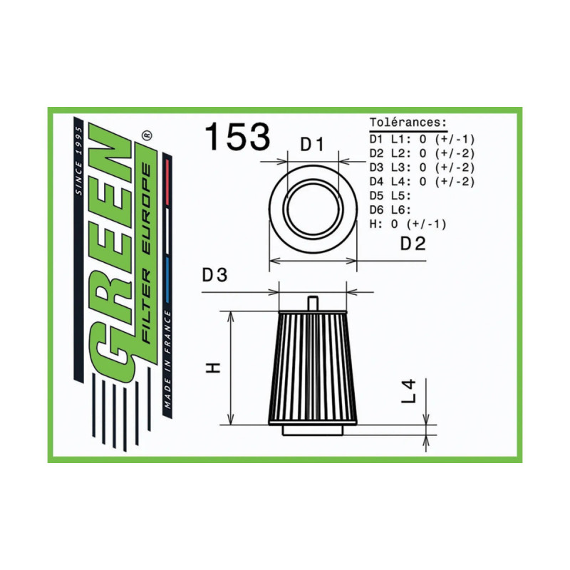 Green original replacement air filter for Mini 1,6/2,0D R55-R61 10-16 - GR-G491627 - G491627 - 3661768792858