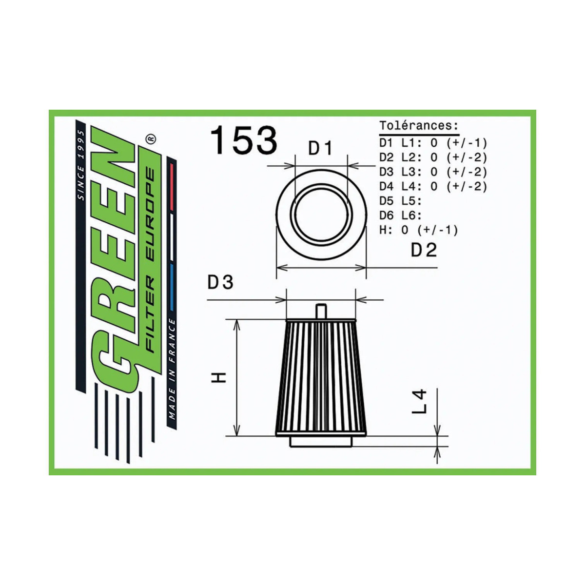 Green original replacement air filter for Mini 1,6/2,0D R55-R61 10-16 - GR-G491627 - G491627 - 3661768792858
