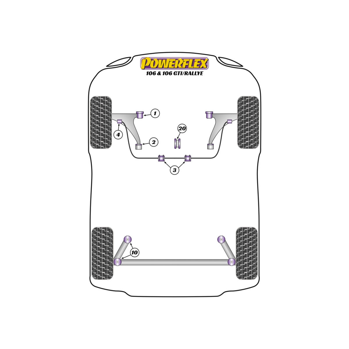 Powerflex High Performance Bush Peugeot 106 - BUN-PF-00002 - BUN-PF-00002