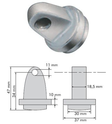 Connexion mâle arceau GT2i Race & Safety à souder - O-AA-123 - 3661768400951