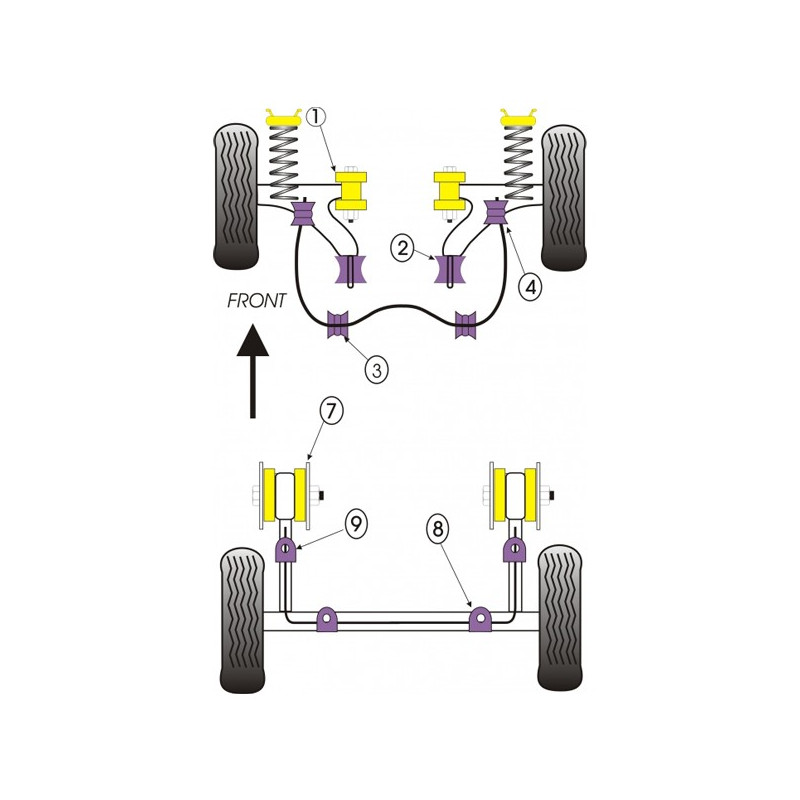 Silent-Bloc Powerflex Fissaggio Scatola dello Sterzo Volkswagen Golf 1 (1 Pezzo) - PF-F85229-1 - PFF85-229 - 5055676510549