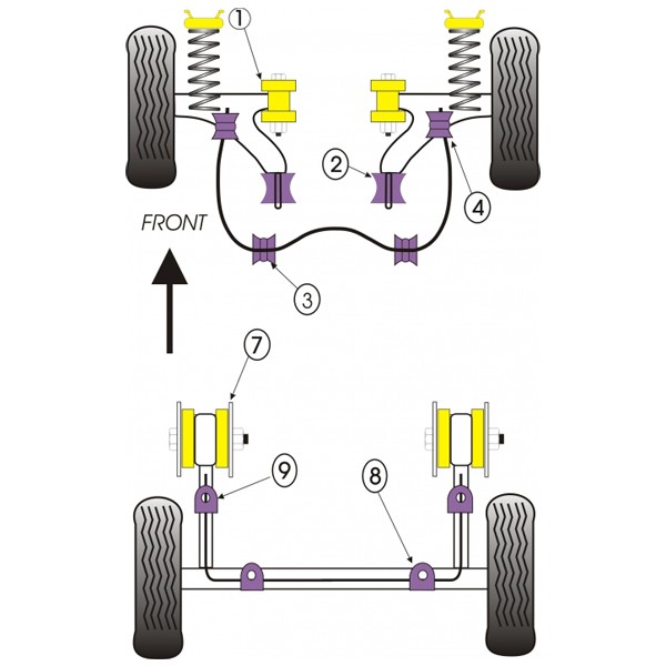 Silent-Bloc Powerflex Befestigung Lenkgetriebe Volkswagen Golf 1 (1 Stück) - PF-F85229-1 - PFF85-229 - 5055676510549