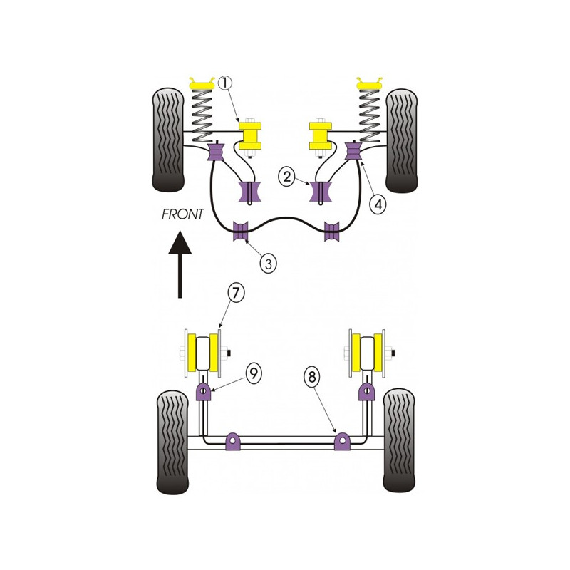 Powerflex Bushing Steering Rack Mount Volkswagen Golf 1 (1 Piece) - PF-F85230-1 - PFF85-230 - 5055676510556