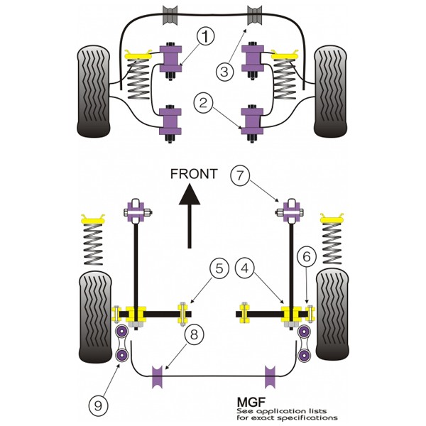 Silent-Bloc Powerflex Triangle Avant Rover MGF -2002 (2 Stück) - PF-F42211-2 - PFF42-211 - 5055676505286