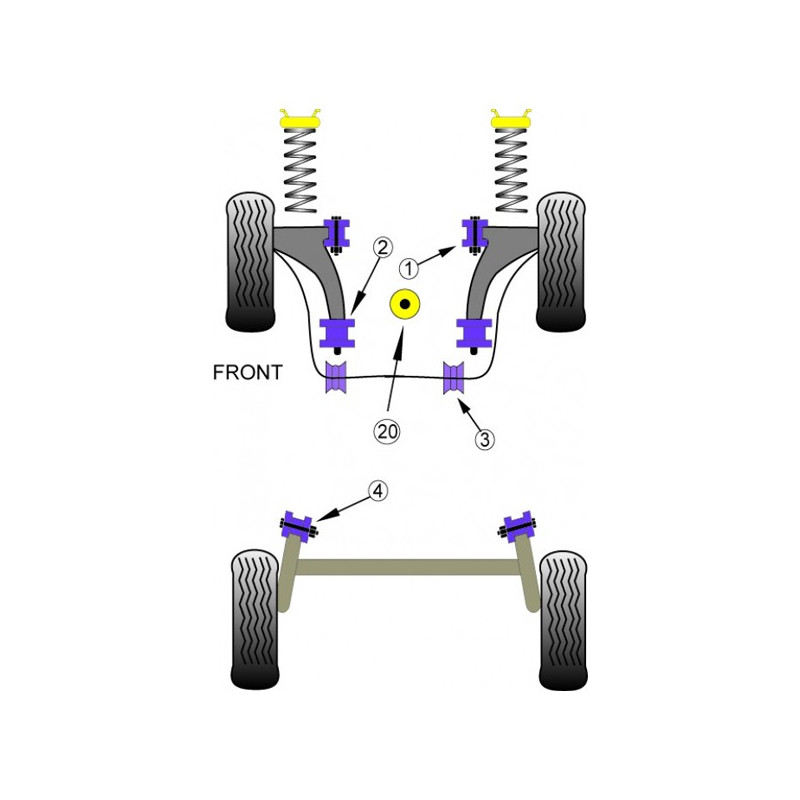 Silent-Bloc Powerflex Sospensione Quadrilatero Anteriore Seat Dopo 2002 Posteriore (2 Pezzi) - PF-F85602-2 - PFF85-602 - 5055676511140