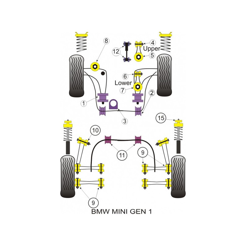 Silent-Bloc Powerflex Assale Posteriore Mini 2003-2004 (2 Pezzi) - PF-R51102-2 - PFR5-1102 - 5055676501264
