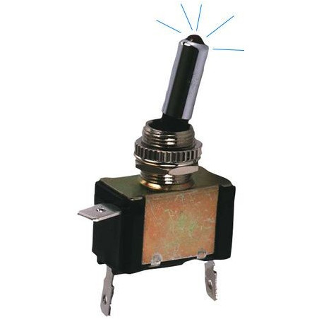 ON / OFF Schalter Metall mit blauer LED