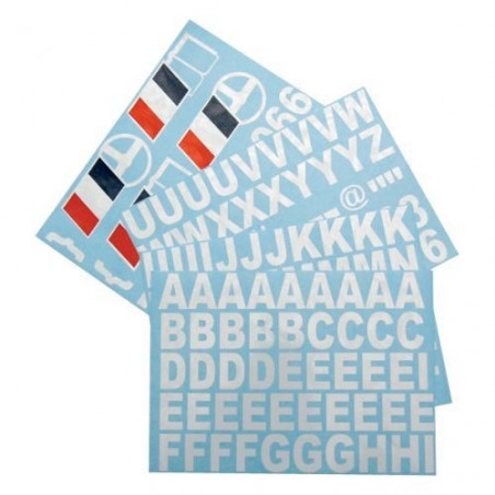 Foglio adesivo Lettere / Cifre / Bandiera Nome Pilota e Co Pilota Foglio adesivo Lettere / Cifre / Bandiera Nome Pilota e Co Pilota