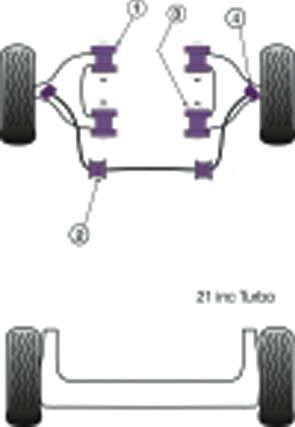 Silent-Bloc Powerflex Sospensione Quadrilatero Anteriore Anteriore Renault R21 + Turbo (2 Pezzi) - PF-F60603-2 - PFF60-603 ORG - 5055676507075