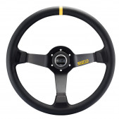 Sparco R345 Black Leather Steering Wheel