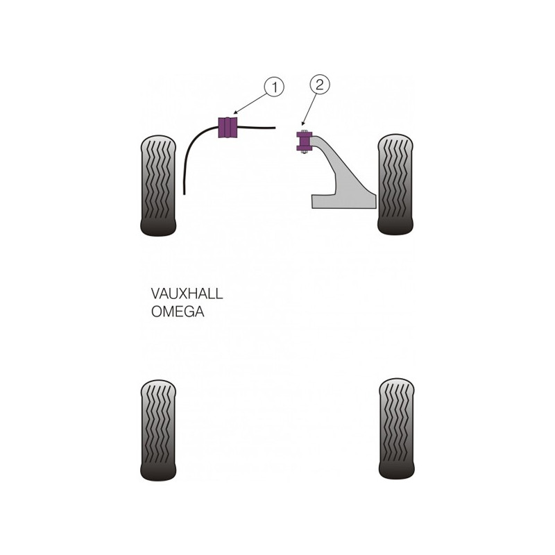 Silent-Bloc Powerflex Anti-Roll-Stange vorne Opel Omega B (2 Stück) - PF-F8090126-2 - PFF80-901-26 - 5055676510129