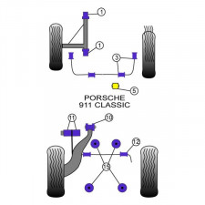 Silent-Bloc Powerflex Lenksäule Porsche 911 1977 - 1986 (4 Stück)
