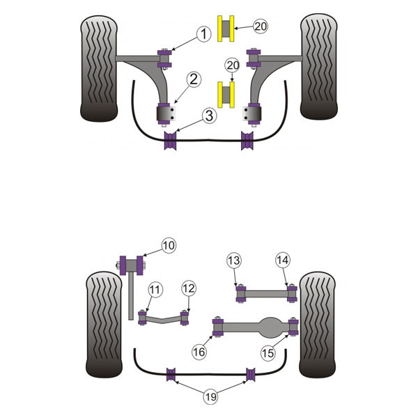 Powerflex Bushing Front Lower Wishbone Front Bush Opel Vectra C (2 Pieces) - PF-F801202-2 - PFF80-1202 - 5055676514530