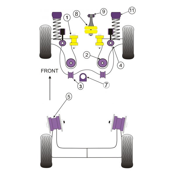 Silent-Bloc Powerflex Butée Supérieur Volkswagen Golf 4 - Seat Leon 1 (2 Pièces) - PF-F85430-2 - PFF85-430 - 5055676519719
