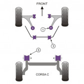 Powerflex Bushing Rear Tie Bar Front Bush Opel Corsa C (2 Pieces)
