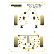 Silent-Bloc Powerflex Black Boccola Posteriore Subaru (2 Pezzi)