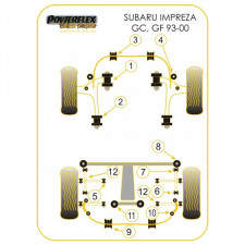 Powerflex Black Rear Tie Bar Bush Subaru Impreza Turbo (2 Parts)