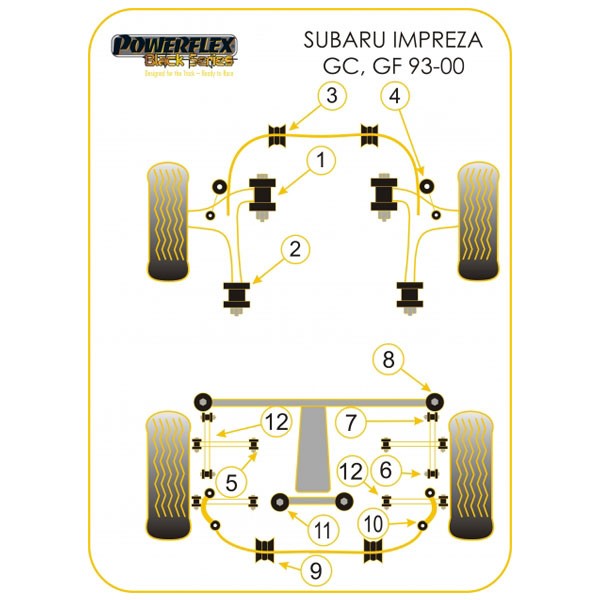 Silent-Bloc Powerflex Black Subaru (2 Pezzi) - PF-R69117-2N - PFR69-117BLK - 5055676508294