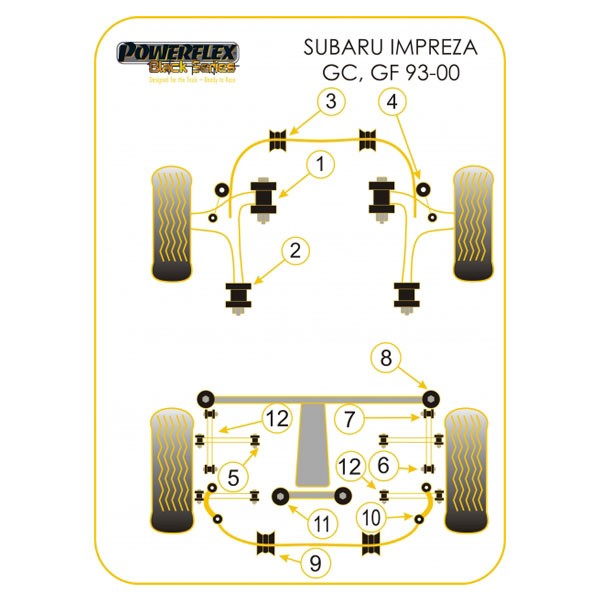 Boccola Powerflex Black Subaru (6 Pezzi) - PF-R69110-6N - PFR69-110BLK - 5055676508232