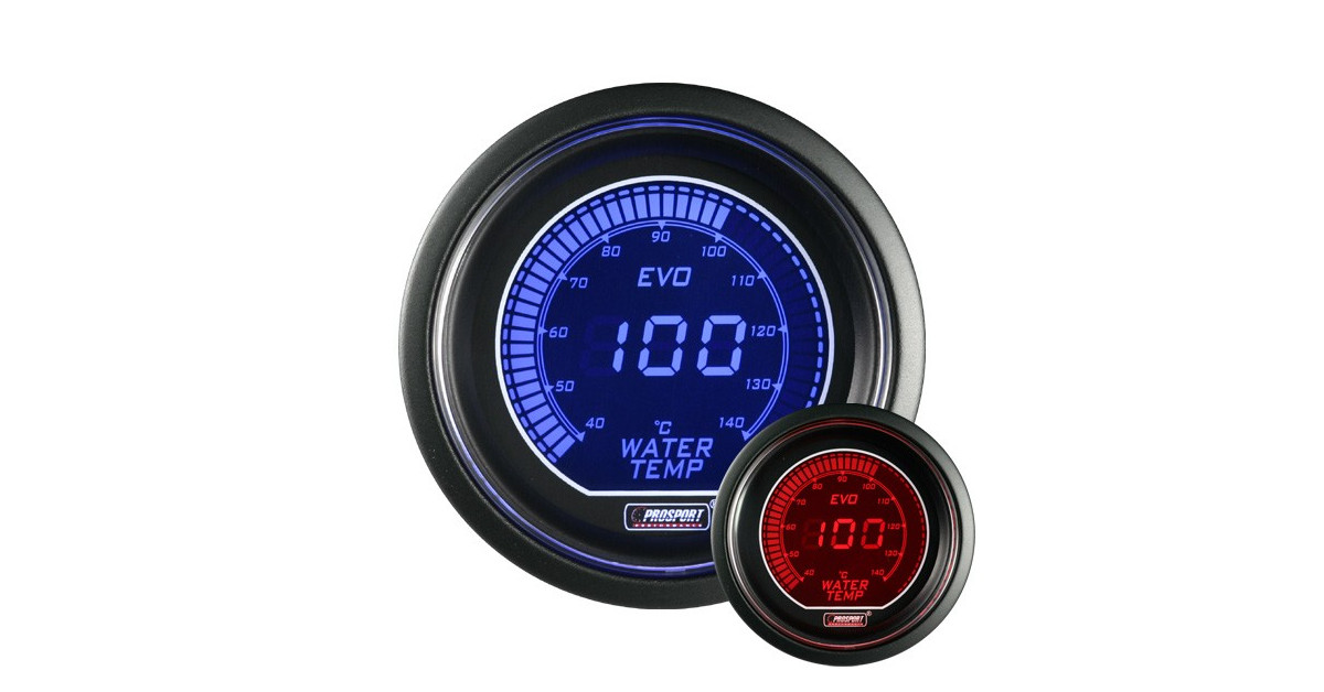 Prosport Gauge Water Temperature Digital Diameter 52mm 140°C + Probe
