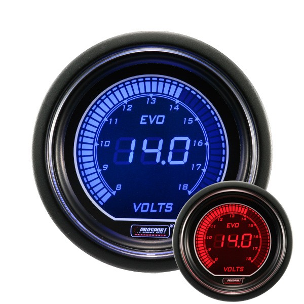 Manometer Prosport Voltmeter Digital Durchmesser 52mm 8 bis 18Volt - CT-VO-005 - 216EVOVO - 3661768389287