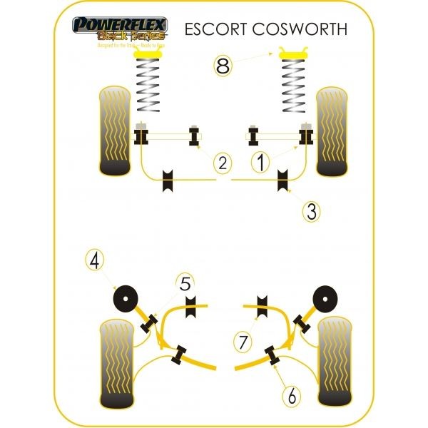 Powerflex Bushing Black Outer Front Track Control Arm Ford Escort Cosworth (2 Pieces) - PF-F19101-2N - PFF19-101BLK - 5055676513090