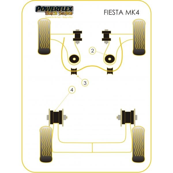 Silent-Bloc Powerflex Black Forcella Anteriore Ford Puma / Fiesta MK4 (2 Pezzi) - PF-F19701-2N - PFF19-701BLK - 5055676513212