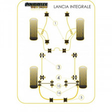 Powerflex Bushing Black Front Inner Wishbone Bush Lancia Delta Evo 2 14mm (4 Pieces)