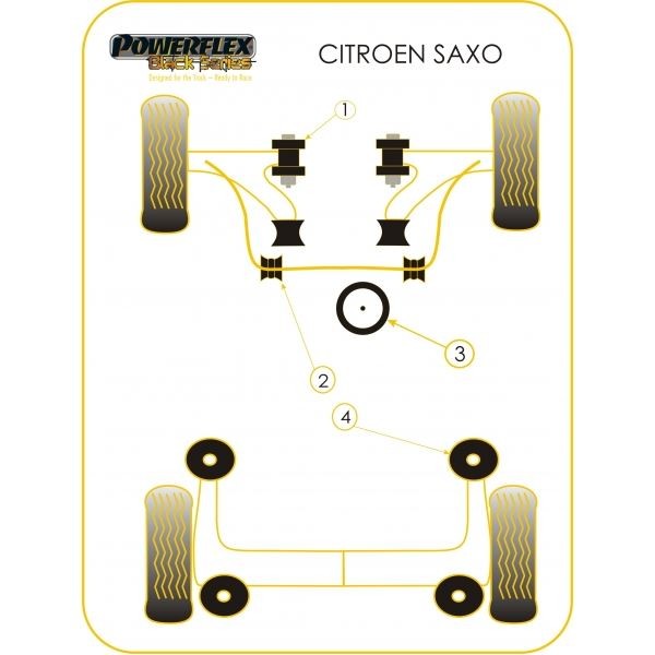 Silent-Bloc Powerflex Black Halter Unterer Motor Citroën Saxo (1 Stück) - PF-F50106N - PFF50-106BLK - 5055676513441