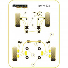 Silent-Bloc Powerflex Black Barre Anti-Roulis Avant BMW E36 Diamètre 25mm (2 Pièces)