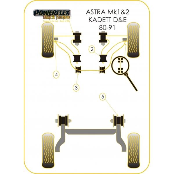 Silent-Bloc Powerflex Black Sospensione Quadrilatero Anteriore Opel Kadet E (2 Pezzi) - PF-F80301-2N - PFF80-301BLK - 5055676509666
