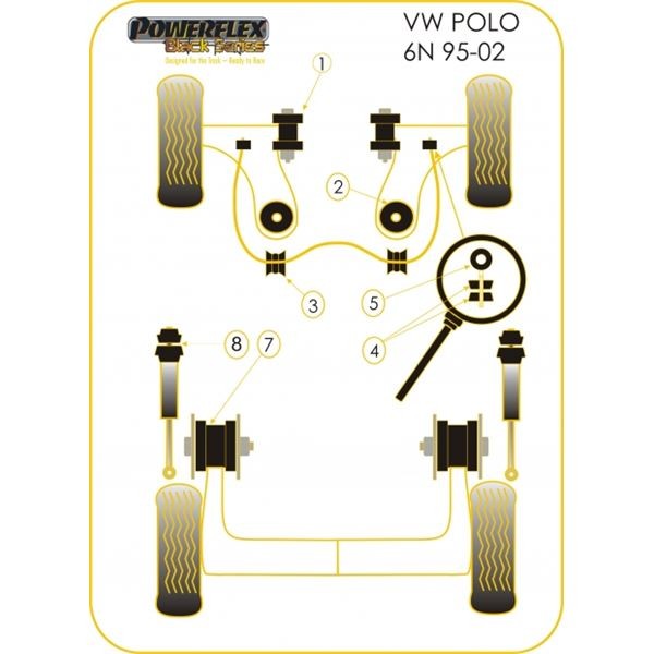Silent-Bloc Powerflex Black Barre Anti-Roulis Avant 18mm Volkswagen Polo MK4 (2 Pièces) - PF-F8540318-2N - PFF85-403-18BLK - 5055676522443