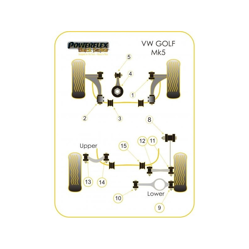 Silent-Bloc Powerflex Black Support Moteur large Volkswagen Golf 5 (1 Pièce) - PF-F85504N - PFF85-504BLK - 5055676510952