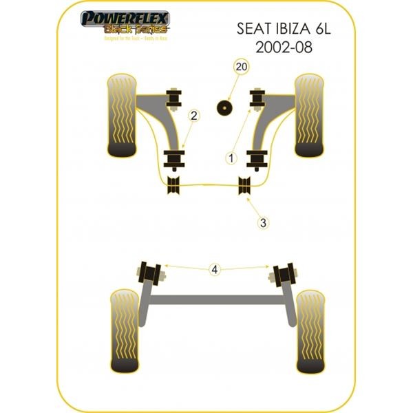 Powerflex Bushing Black Front Anti-Roll Bar Seat after 2002 18mm (2 Pieces) - PF-F8560318-2N - PFF85-603-18BLK - 5055676522511