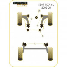 Silent-Bloc Powerflex Black Barre Anti-Roulis Avant Seat après 2002 19mm (2 Pièces)