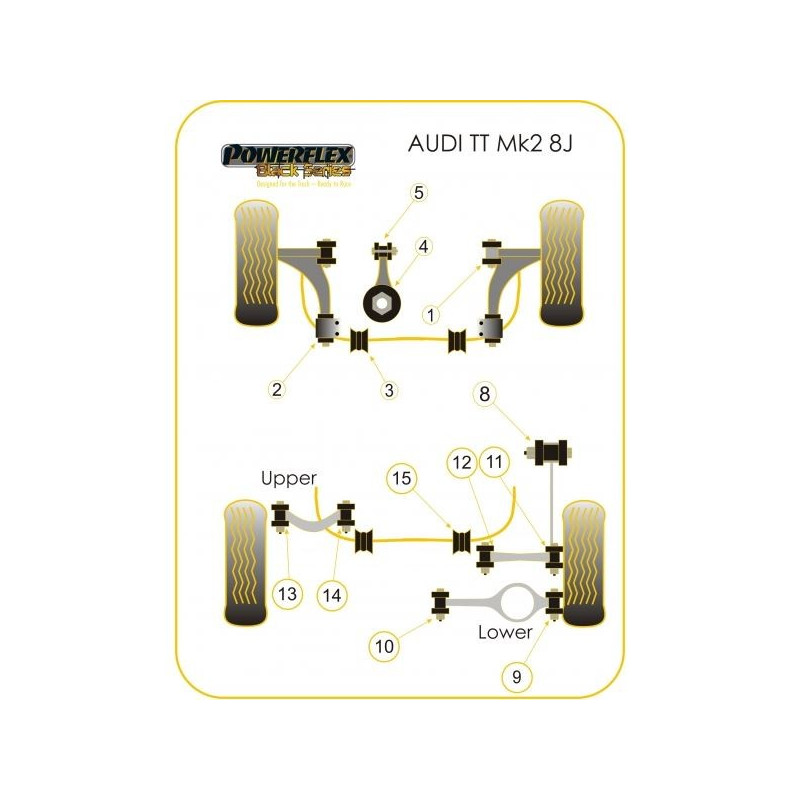 Powerflex Bushing Black Lower Engine Mount AudiT TT M (1 Piece) - PF-F85704N - PFF85-704BLK - 5055676522542