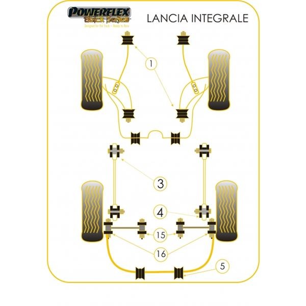 Silent-Bloc Powerflex Black Tirante Posteriore Assale Posteriore Interiore Lancia Delta 16S (2 Pezzi) - PF-R30308-2N - PFR30-308BLK - 5055676513328