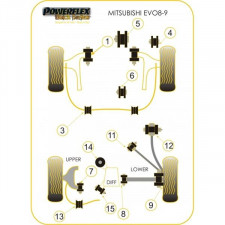 Silent-Bloc Powerflex Black Barre Anti-Roulis 27mm Mitsubishi Evo 8 - 9 (2 Pièces)