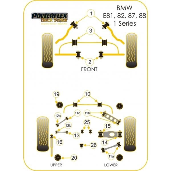 Silent-Bloc Powerflex Black Support Différentiel Arrière Postérieur BMW E92 (1 Pièce) - PF-R5426N - PFR5-426BLK - 5055676518330