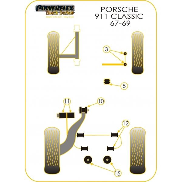 Powerflex Bushing Black Engine Mount Rear Porsche 911 (2 Pieces) - PF-R57415-2N - PFR57-415BLK - 5055676513540