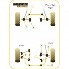 Silent-Bloc Powerflex Black Bras Supérieur Arrière Intérieur Porsche 996 1997-2005 (2 Pièces)