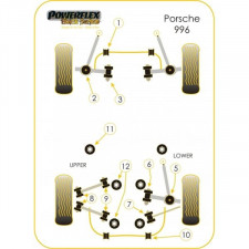 Silent-Bloc Powerflex Black Arrière Berceau Moteur Porsche 996 1997-2005 (4 Pièces)