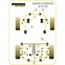 Silent-Bloc Powerflex Black Différentiel Arrière Subaru 1993-2000 RA UK (2 Pièces)
